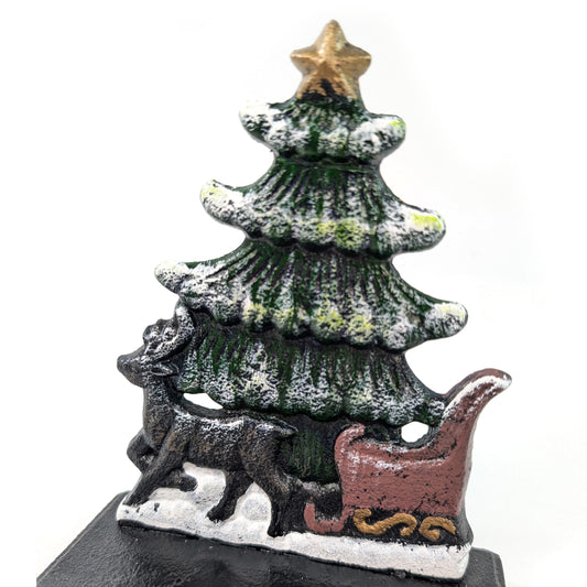 Cast Iron Christmas Stocking Holder and Hook | Santa's Sleigh