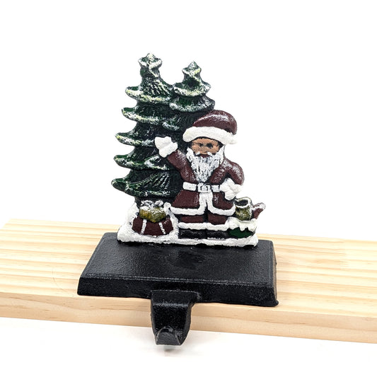 Cast Iron Christmas Stocking Holder and Hook | Father Christmas