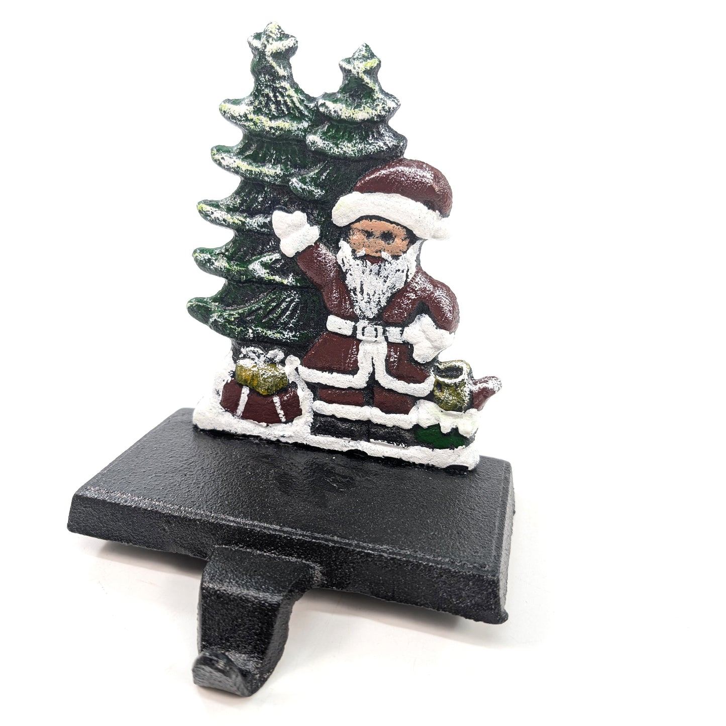 Cast Iron Christmas Stocking Holder and Hook | Father Christmas