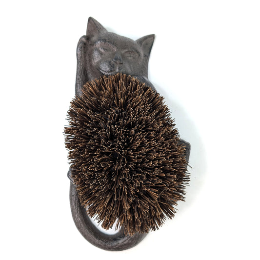 Cast Iron Boot Cleaning Brush - Cat