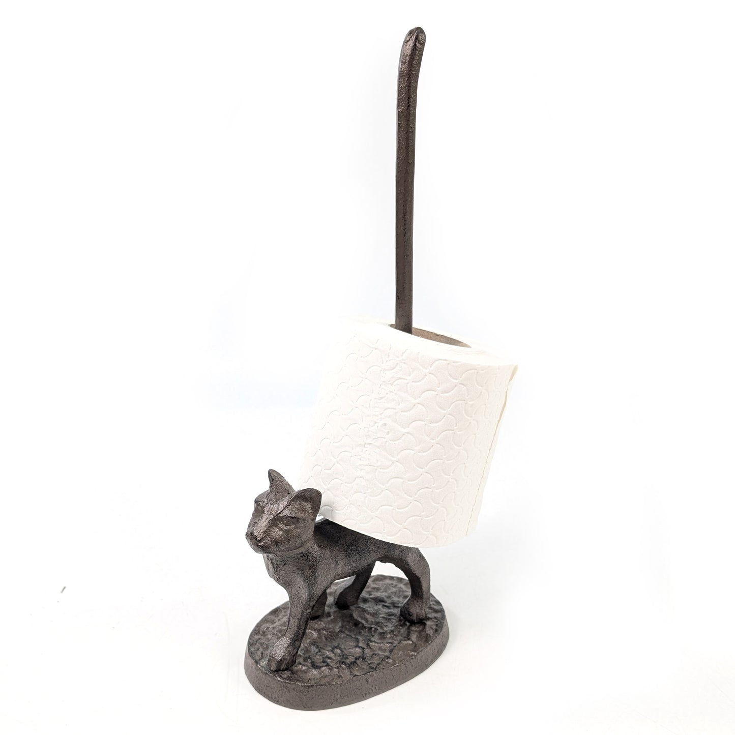 Cast Iron Cat Loo Roll and Kitchen Roll Holder