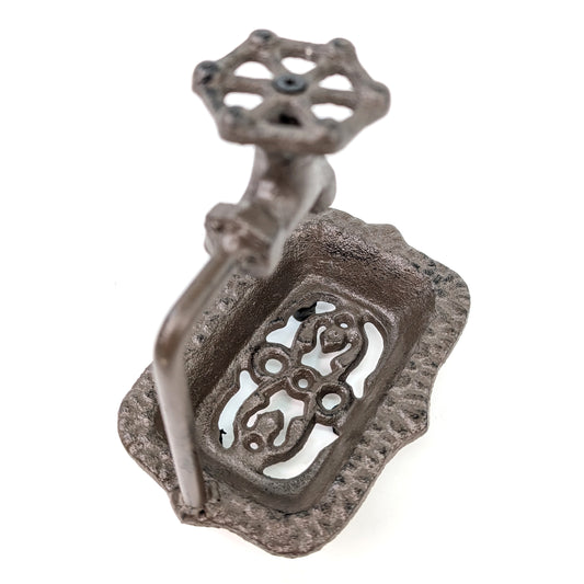 Traditional Cast Iron Soap Dish with Tap Design