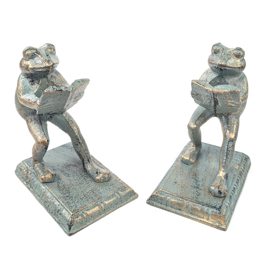 Cast Iron Bookends - Reading Frogs