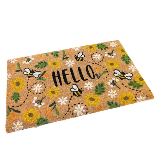 Coir Door Mat - 45x75cm - Hello Bee