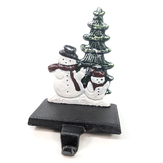 Cast Iron Christmas Stocking Holder and Hook | Snowmen