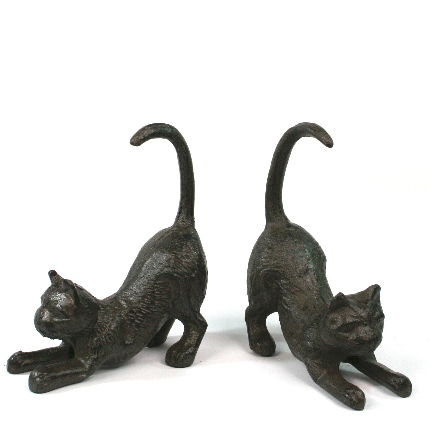 Cast Iron Bookends - Stretching Cat – castandhome
