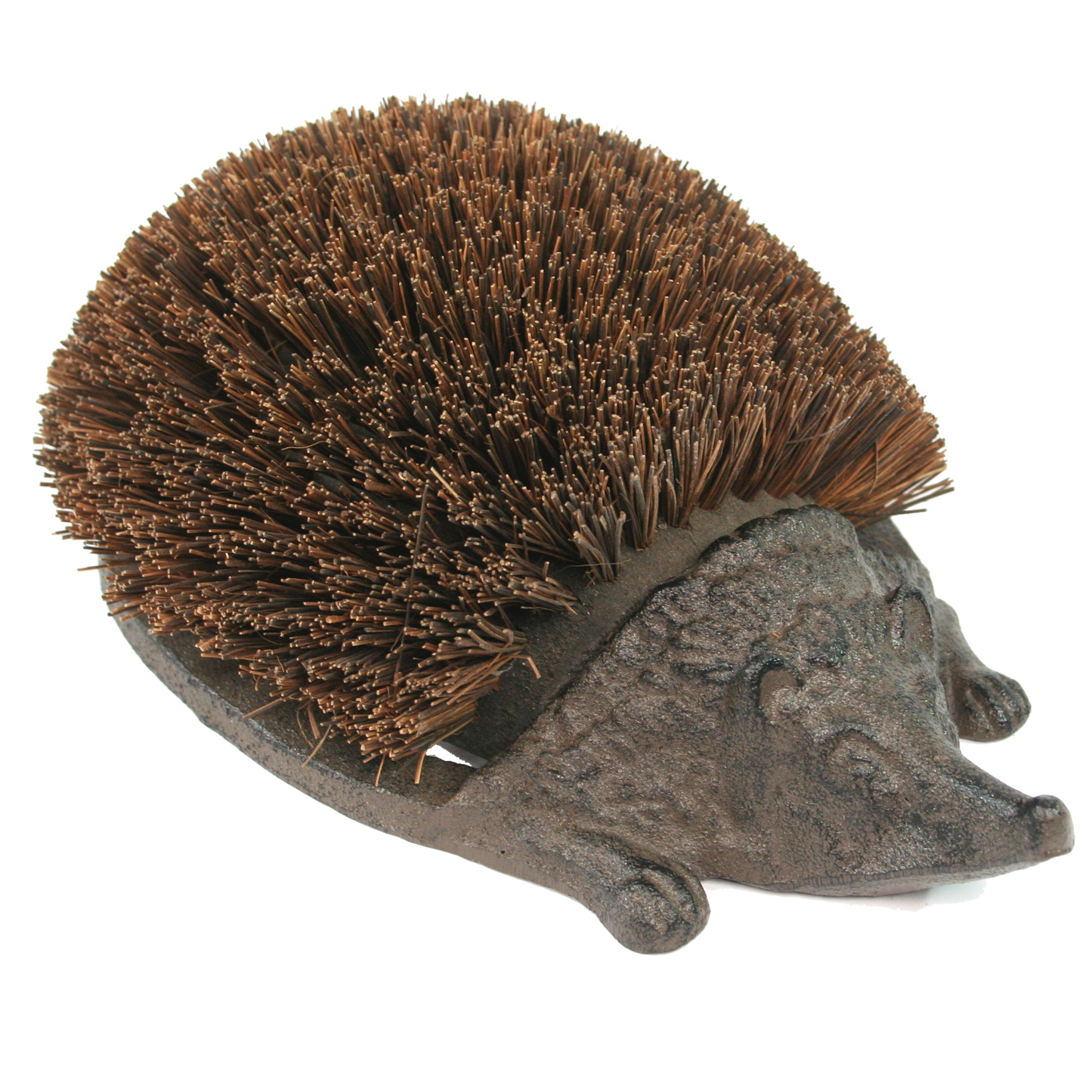 Cast Iron heavy duty boot brush & boot scraper in a hedgehog design. Perfect for wellies, trainers, shoes and boots. Mud/dirt scraper