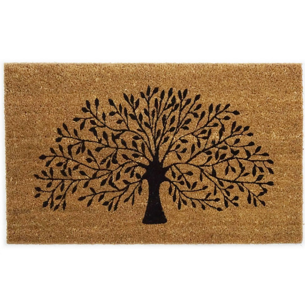 Mulberry Tree of Life Coir Doormat | Natural Color | Durable, Slip-Resistant, and Eco-Friendly
