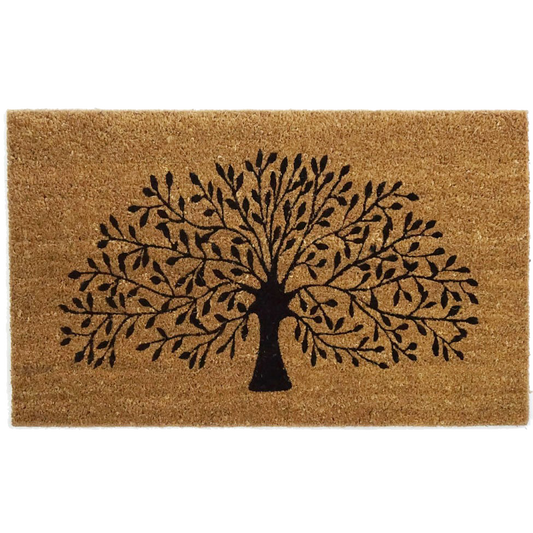 Mulberry Tree of Life Coir Doormat | Natural Color | Durable, Slip-Resistant, and Eco-Friendly
