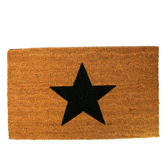 Star Design Coir Door Mat | 75cm x 45cm | Durable, Slip-Resistant, and Eco-Friendly