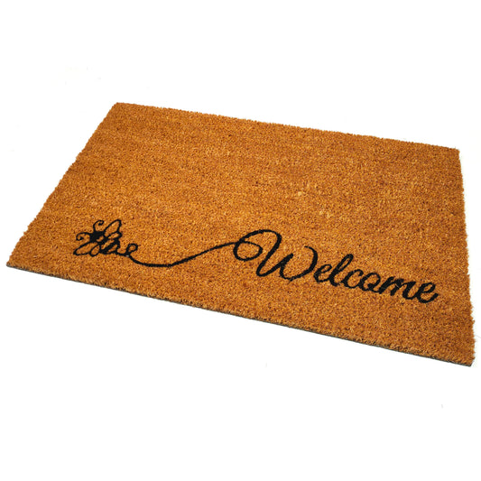 Country Chic Welcome Bee Pattern | 75cm x 45cm | Durable, Slip-Resistant, and Eco-Friendly