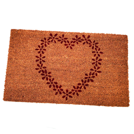 Heart of Flowers Coir Door Mat