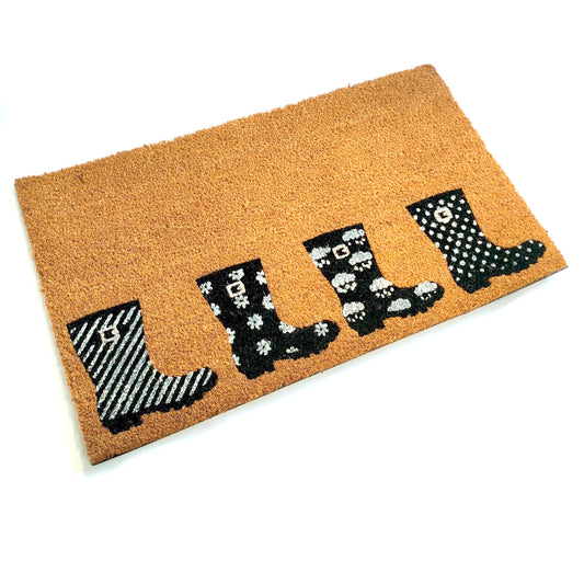 Wellington Boots Coir Door Mat