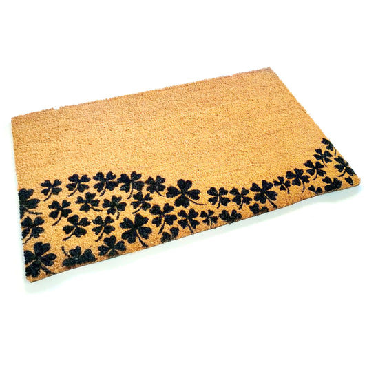 Four Leaf Clover Coir Door Mat with Wave Design | 75cm x 45cm | Durable, Slip-Resistant, and Eco-Friendly