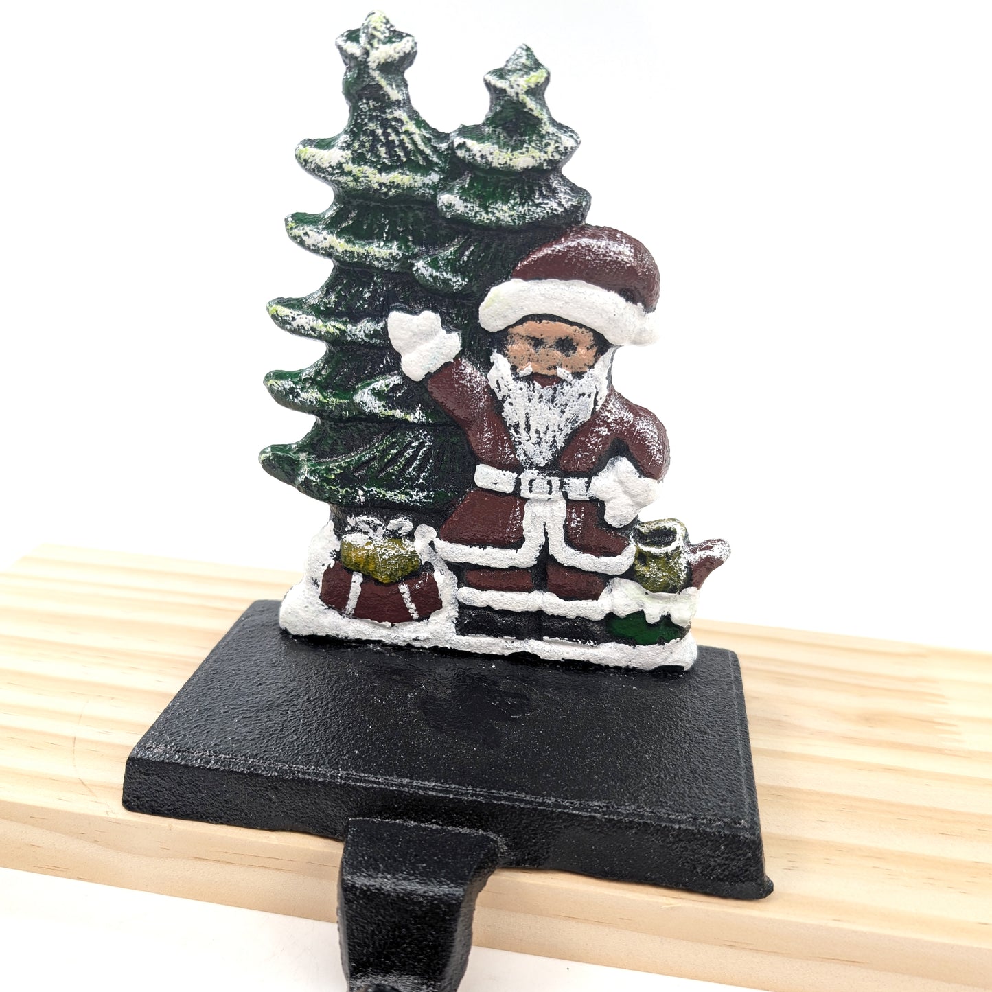Cast Iron Christmas Stocking Holder and Hook | Father Christmas