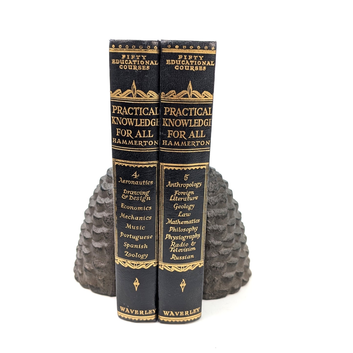 Cast Iron Bookends - Fir Cones