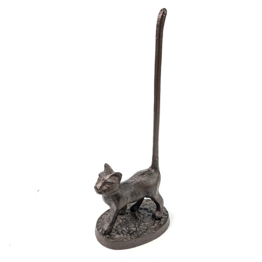 Cast Iron Cat Loo Roll and Kitchen Roll Holder