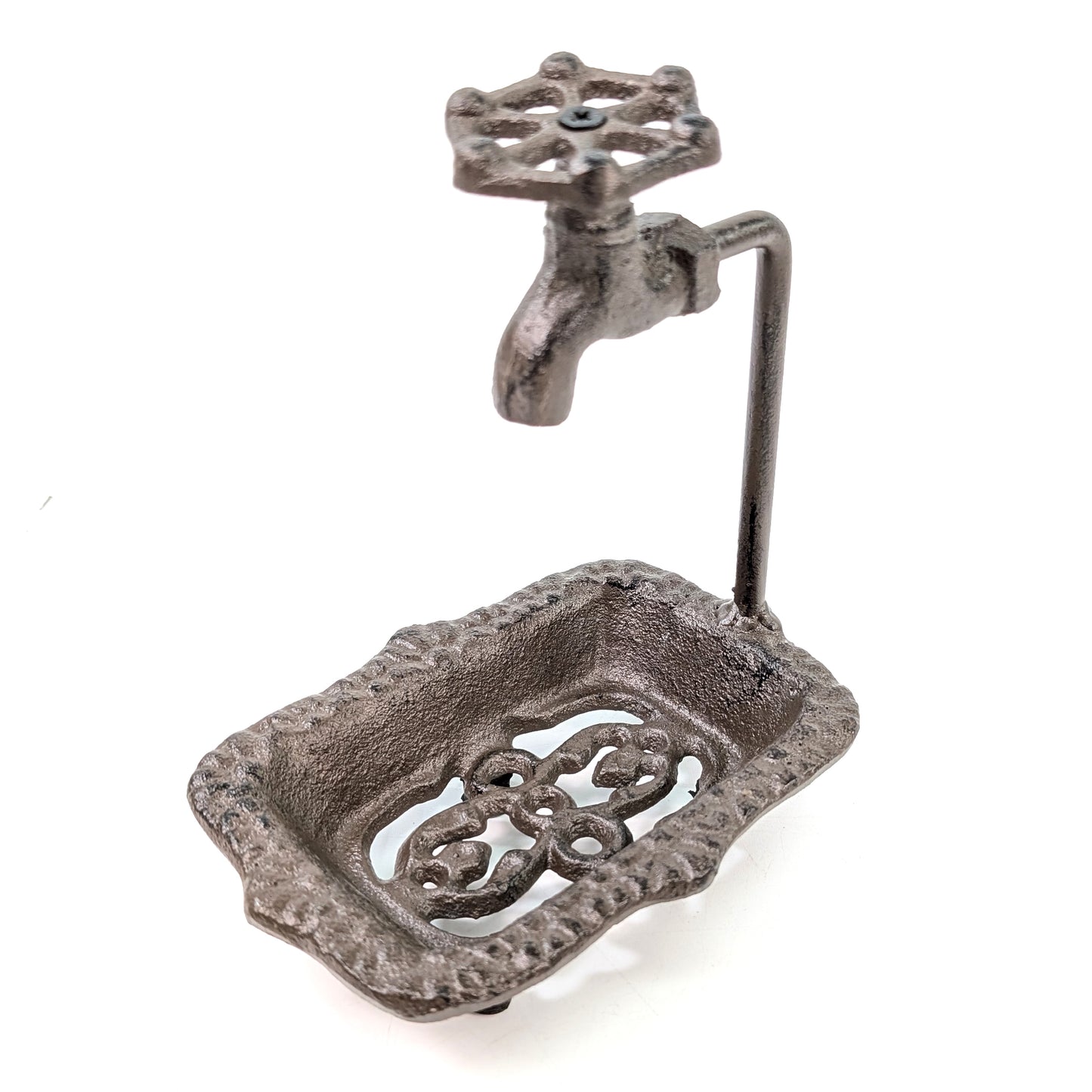 Traditional Cast Iron Soap Dish with Tap Design