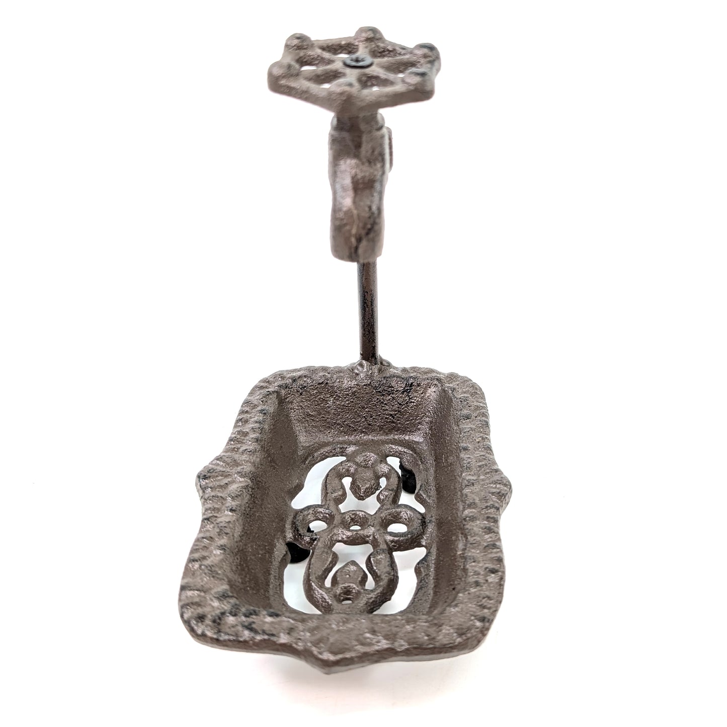 Traditional Cast Iron Soap Dish with Tap Design