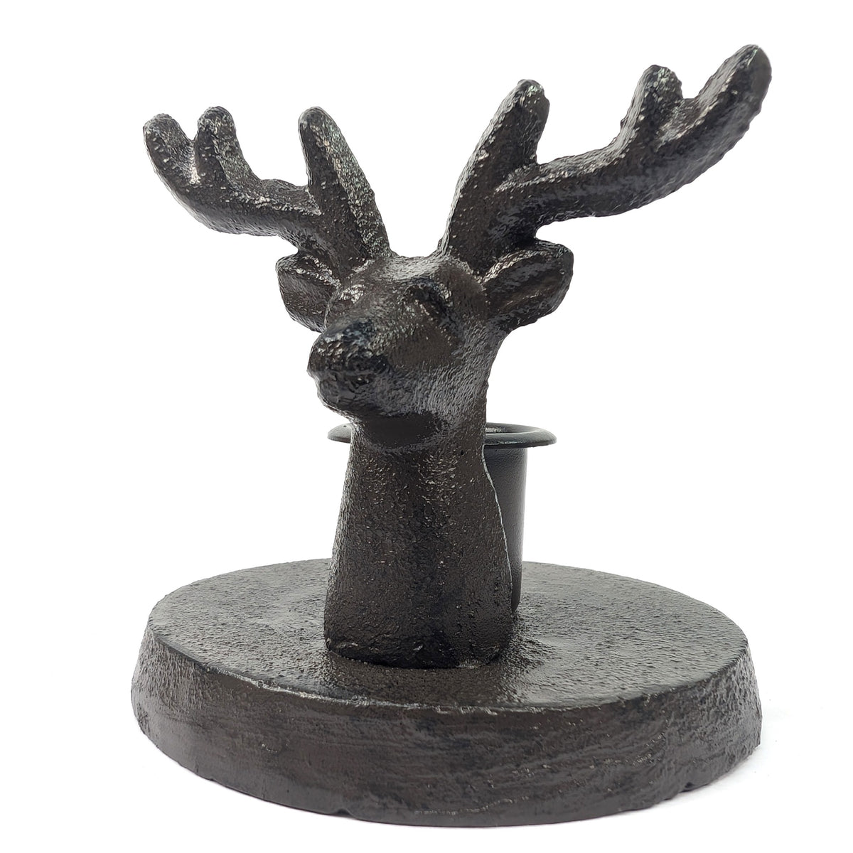 Front view of the stag candle holder and antler detail