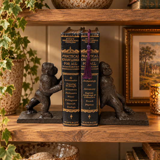 Cast Iron Bookends - Strong Gorillas