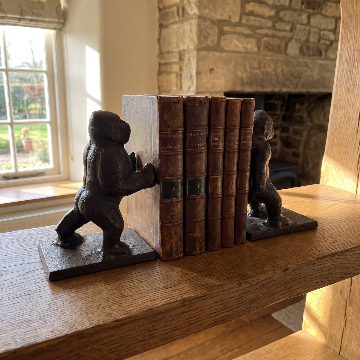 Cast Iron Bookends - Strong Gorillas