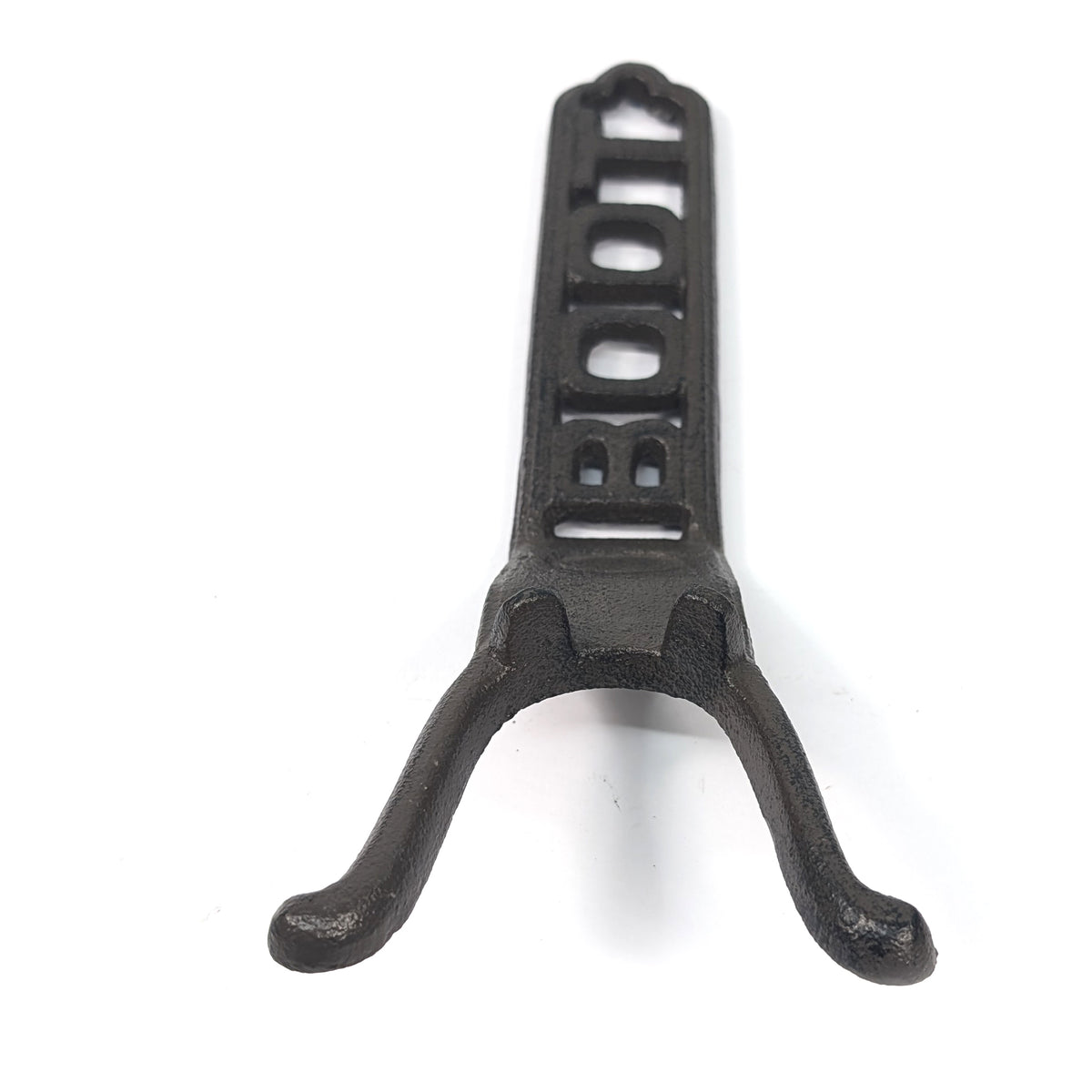 Front view of the boot jack's heel opening