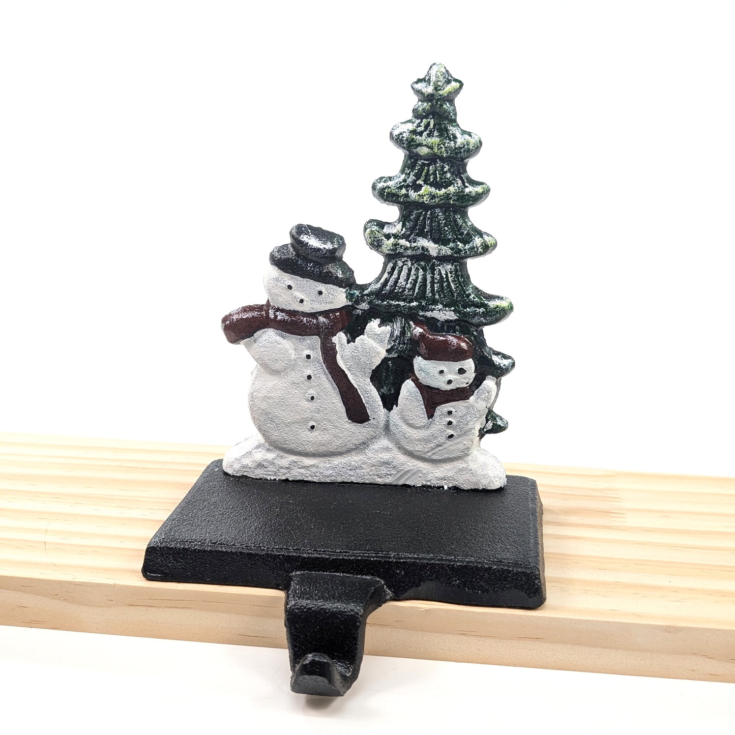 Cast Iron Christmas Stocking Holder and Hook | Snowmen