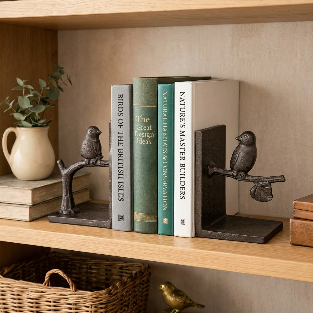 Cast Iron Bookends - Birds on a Branch