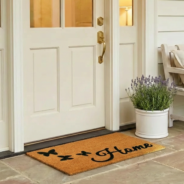 Butterfly Home Coir Door Mat | 75cm x 45cm | Durable, Slip-Resistant, and Eco-Friendly
