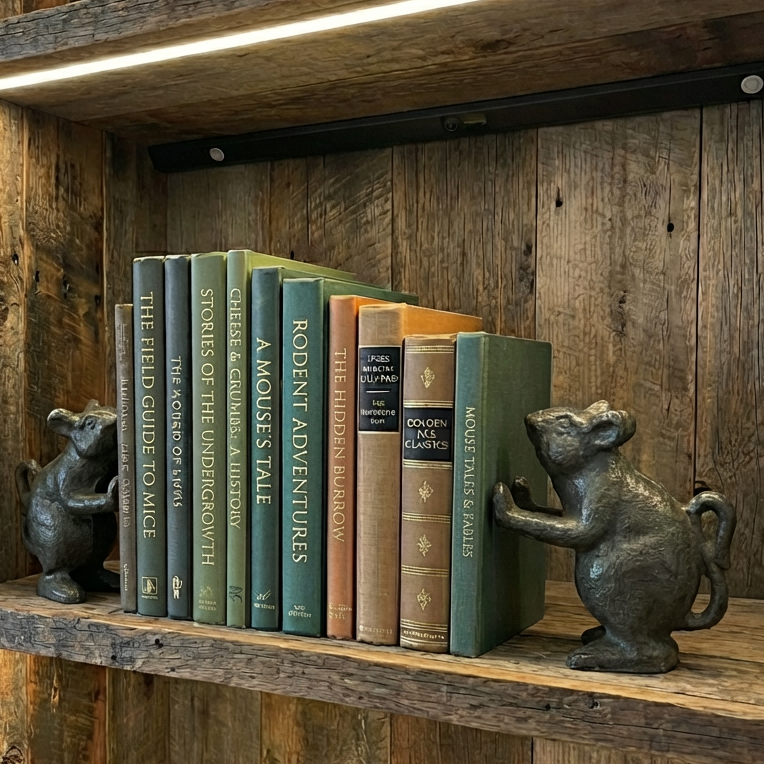 Cast Iron Bookends - Mouse