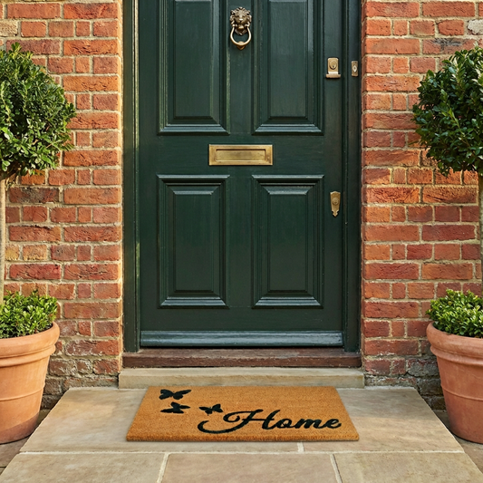 Butterfly Home Coir Door Mat | 75cm x 45cm | Durable, Slip-Resistant, and Eco-Friendly