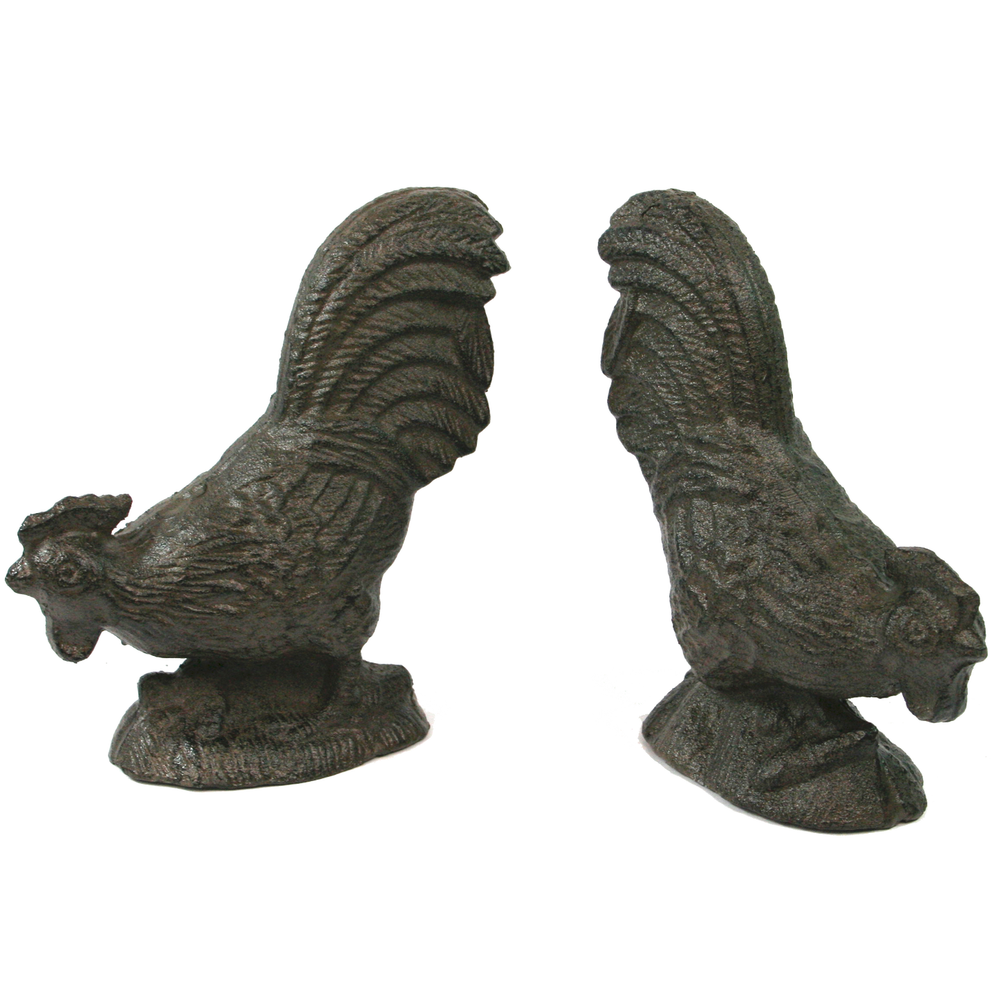 Chic Chicken Cast Iron Bookends - Durable and Stylish Home Decor