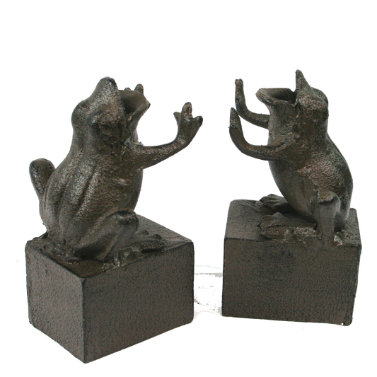 Cast Iron Bookends - Frogs