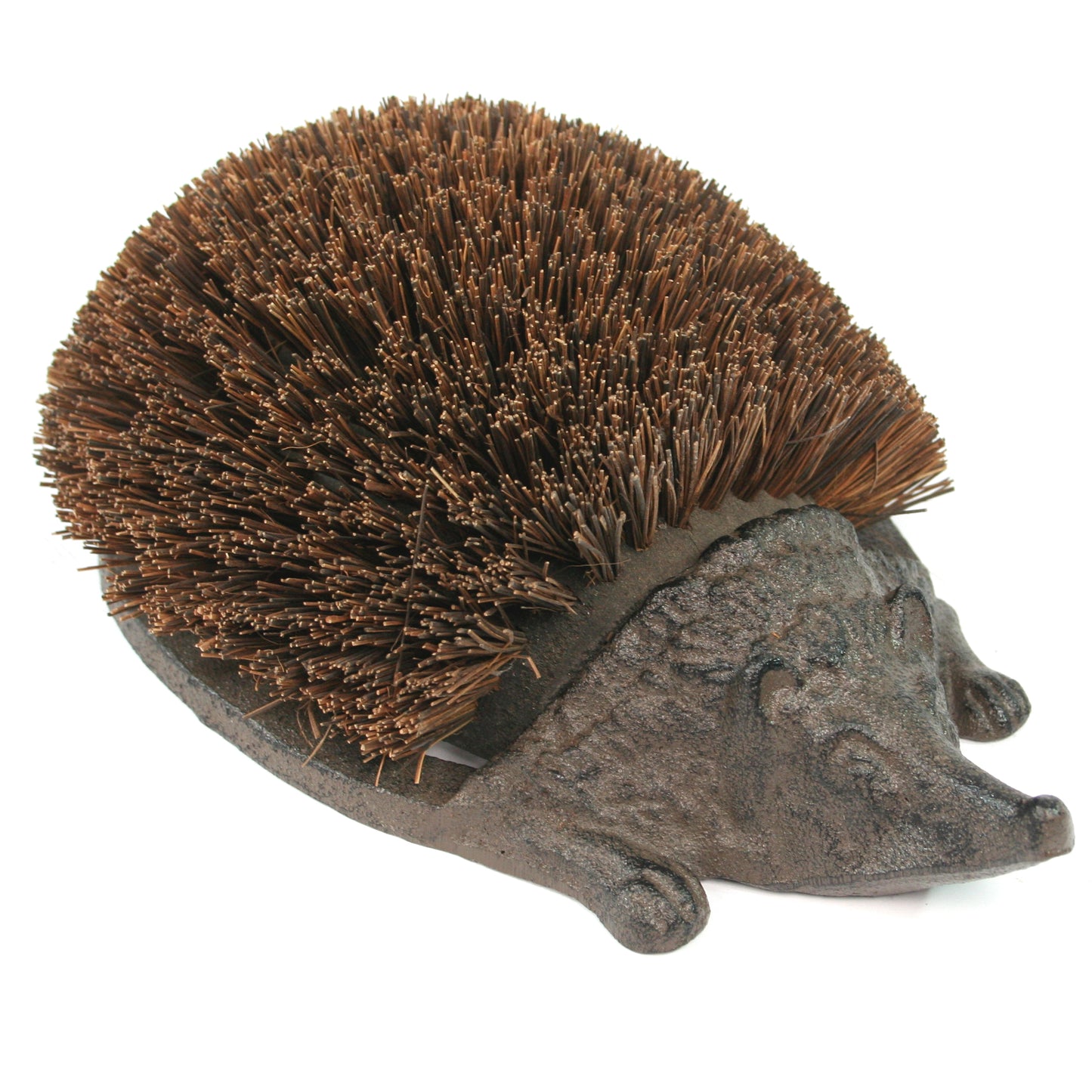 Cast Iron heavy duty boot brush & boot scraper in a hedgehog design. Perfect for wellies, trainers, shoes and boots. Mud/dirt scraper