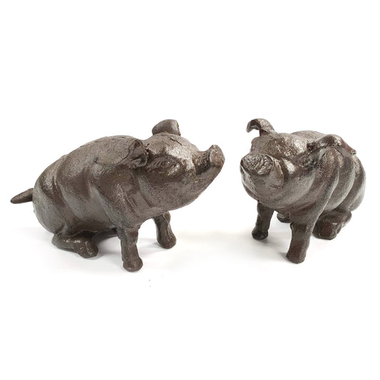 Cast Iron Bookends - Pigs
