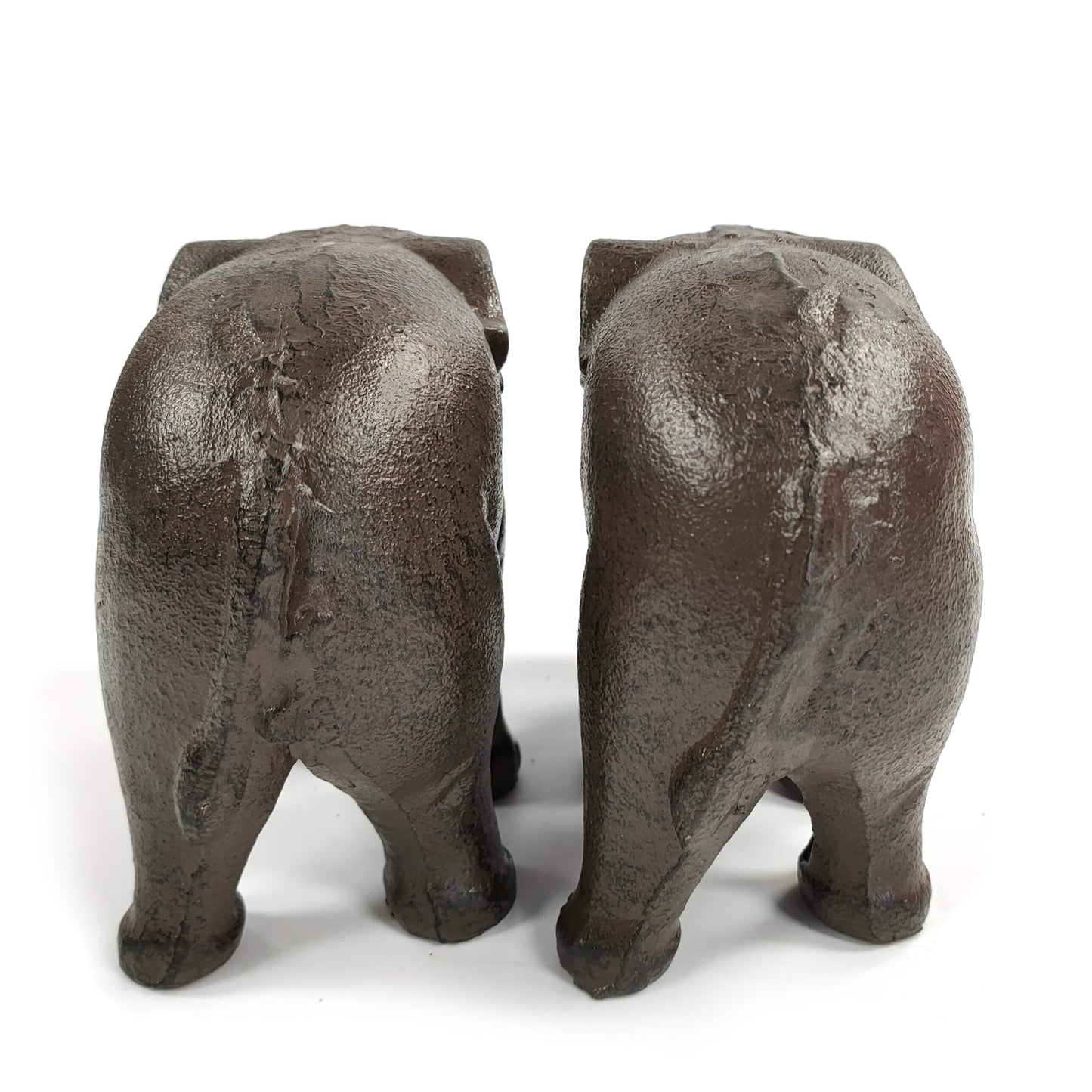 Cast Iron Bookends - Standing Elephants