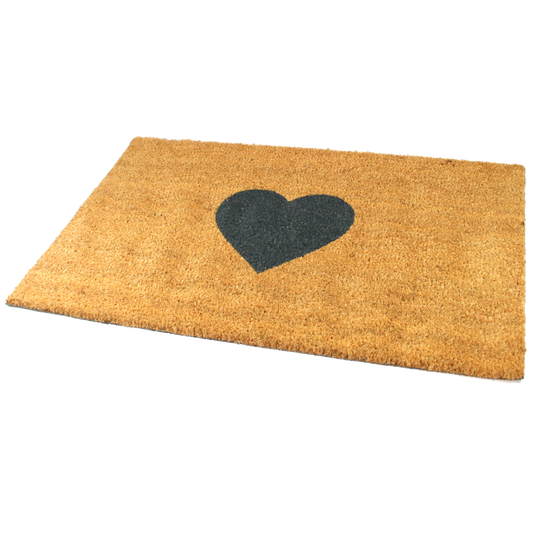 Heart Design Coir Door Mat | 75cm x 45cm | Durable, Slip-Resistant, and Eco-Friendly