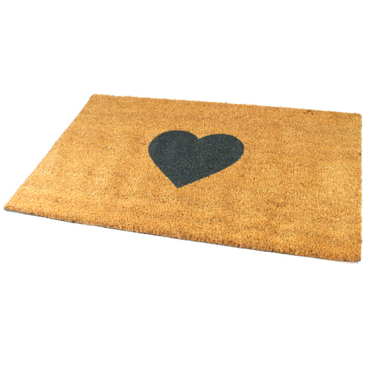 Heart Design Coir Door Mat | 75cm x 45cm | Durable, Slip-Resistant, and Eco-Friendly