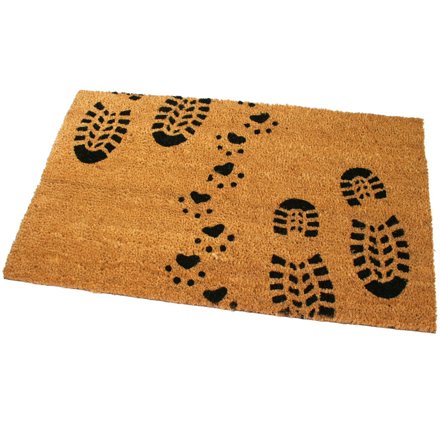 Shoe Print & Paw Print Coir Door Mat