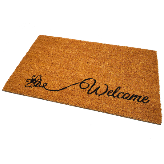 Country Chic Welcome Bee Pattern | 75cm x 45cm | Durable, Slip-Resistant, and Eco-Friendly