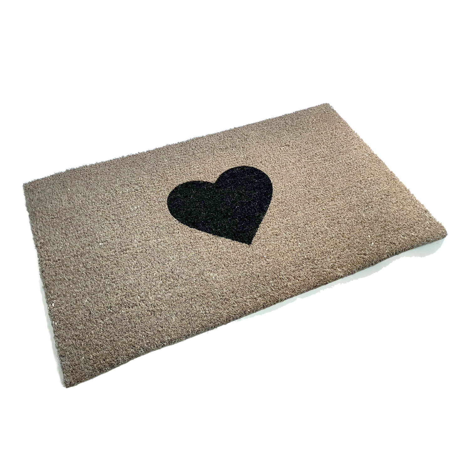Grey Heart Coir Door Mat