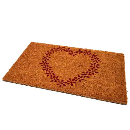 Heart of Flowers Coir Door Mat